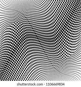 Abstract monochrome light halftone pattern. Soft curves. Vector illustration with dots. Modern polka dots background. Template for design
