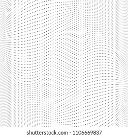 Abstract monochrome light halftone pattern. Soft curves. Vector illustration with dots. Modern polka dots background. Template for design