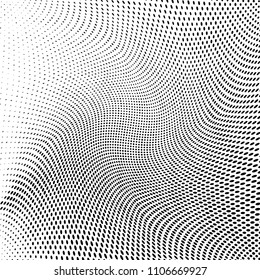 Abstract monochrome light halftone pattern. Soft curves. Vector illustration with dots. Modern polka dots background. Template for design