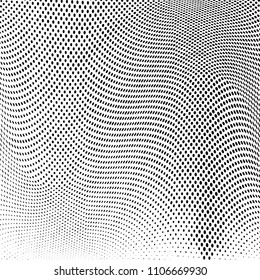 Abstract monochrome light halftone pattern. Soft curves. Vector illustration with dots. Modern polka dots background. Template for design