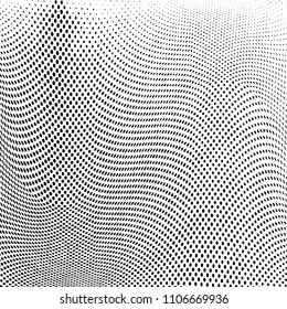 Abstract monochrome light halftone pattern. Soft curves. Vector illustration with dots. Modern polka dots background. Template for design