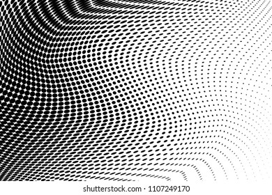 Abstract monochrome light halftone pattern. Soft lines. Vector illustration with dots. Modern polka dots background
