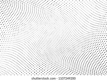 Abstract monochrome light halftone pattern. Soft lines. Vector illustration with dots. Modern polka dots background