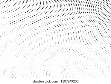 Abstract monochrome light halftone pattern. Soft lines. Vector illustration with dots. Modern polka dots background
