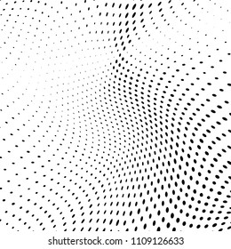 Abstract monochrome light halftone pattern. Soft lines. Vector illustration with dots. Modern polka dots background