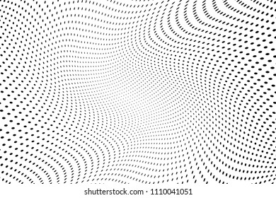 Abstract monochrome light halftone pattern. Soft lines. Vector illustration with dots. Modern polka dots background