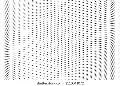 Abstract monochrome light halftone pattern. Soft lines. Vector illustration with dots. Modern polka dots background