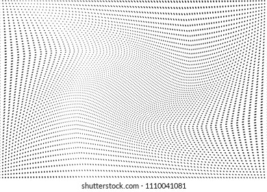 Abstract monochrome light halftone pattern. Soft lines. Vector illustration with dots. Modern polka dots background