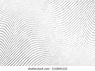 Abstract monochrome light halftone pattern. Soft lines. Vector illustration with dots. Modern polka dots background