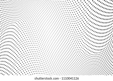 Abstract monochrome light halftone pattern. Soft lines. Vector illustration with dots. Modern polka dots background