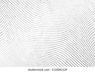 Abstract monochrome light halftone pattern. Soft lines. Vector illustration with dots. Modern polka dots background