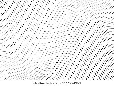Abstract monochrome light halftone pattern. Soft lines. Vector illustration with dots. Modern polka dots background