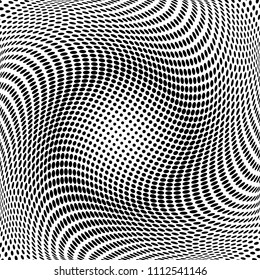Abstract monochrome light halftone pattern. Soft dynamic lines. Vector illustration with dots. Modern polka dots background
