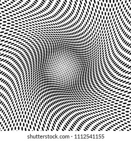 Abstract monochrome light halftone pattern. Soft dynamic lines. Vector illustration with dots. Modern polka dots background