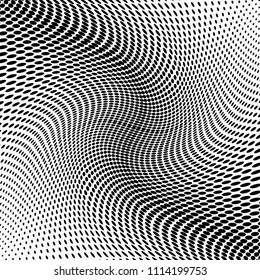 Abstract monochrome light halftone pattern. Soft dynamic lines. Vector illustration with dots. Modern polka dots background