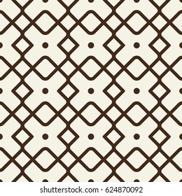 Abstract monochrome light seamless pattern with repeating rhombus connected shapes in vintage style vector illustration