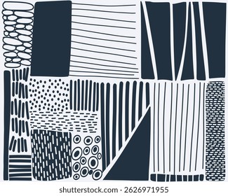 Abstract monochrome line black and white memphis pattern  background layout print art editable