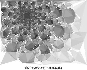 Abstract monochrome mosaic backdrop. Geometric low polygonal background. Design element for posters, business cards, presentations layouts, showcases. Vector clip art.