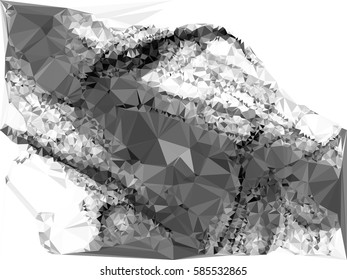 Abstract monochrome mosaic backdrop. Geometric low polygonal background. Design element for posters, business cards, presentations layouts, showcases. Vector clip art.