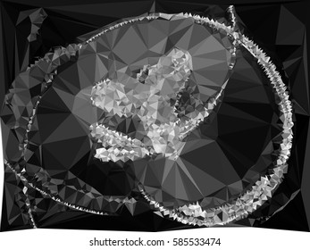 Abstract monochrome mosaic backdrop. Geometric low polygonal background. Design element for posters, business cards, presentations layouts, showcases. Vector clip art.