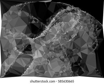 Abstract monochrome mosaic backdrop. Geometric low polygonal background. Design element for posters, business cards, presentations layouts, showcases. Vector clip art.