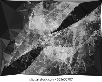 Abstract monochrome mosaic backdrop. Geometric low polygonal background. Design element for posters, business cards, presentations layouts, showcases. Vector clip art.