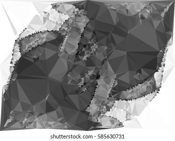 Abstract monochrome mosaic backdrop. Geometric low polygonal background. Design element for posters, business cards, presentations layouts, showcases. Vector clip art.