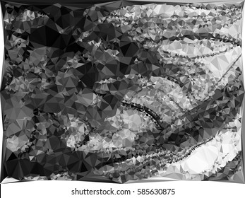 Abstract monochrome mosaic backdrop. Geometric low polygonal background. Design element for posters, business cards, presentations layouts, showcases. Vector clip art.