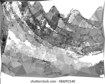 Abstract monochrome mosaic backdrop. Geometric low polygonal background. Design element for posters, business cards, presentations layouts, showcases. Vector clip art.
