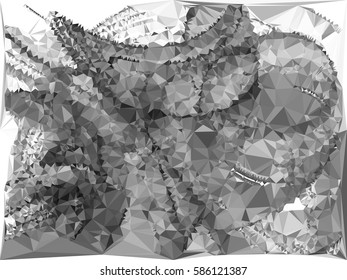 Abstract monochrome mosaic backdrop. Geometric low polygonal background. Design element for posters, business cards, presentations layouts, showcases. Vector clip art.