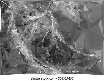 Abstract monochrome mosaic backdrop. Geometric low polygonal background. Design element for posters, business cards, presentations layouts, showcases. Vector clip art.