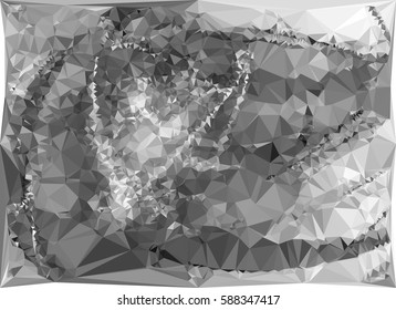 Abstract monochrome mosaic backdrop. Geometric low polygonal background. Design element for posters, business cards, presentations layouts, showcases. Vector clip art.