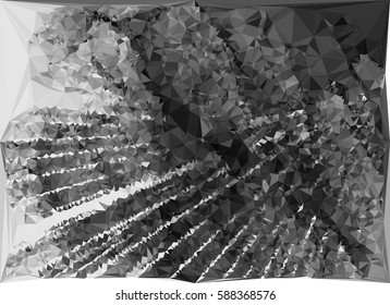 Abstract monochrome mosaic backdrop. Geometric low polygonal background. Design element for posters, business cards, presentations layouts, showcases. Vector clip art.