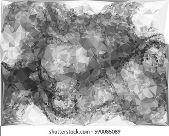 Abstract monochrome mosaic backdrop. Geometric low polygonal background. Design element for posters, business cards, presentations layouts, showcases. Vector clip art.