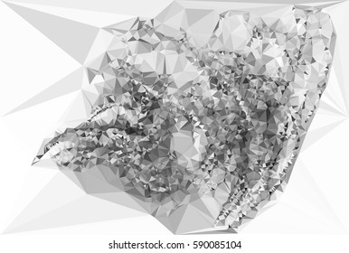 Abstract monochrome mosaic backdrop. Geometric low polygonal background. Design element for posters, business cards, presentations layouts, showcases. Vector clip art.