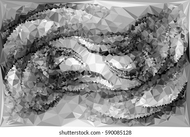 Abstract monochrome mosaic backdrop. Geometric low polygonal background. Design element for posters, business cards, presentations layouts, showcases. Vector clip art.
