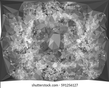 Abstract monochrome mosaic backdrop. Geometric low polygonal background. Design element for posters, business cards, presentations layouts, showcases. Vector clip art.