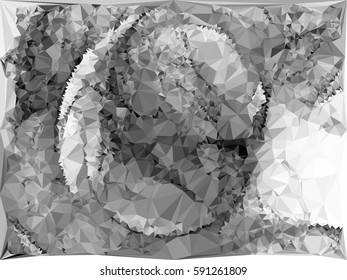 Abstract monochrome mosaic backdrop. Geometric low polygonal background. Design element for posters, business cards, presentations layouts, showcases. Vector clip art.