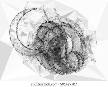 Abstract monochrome mosaic backdrop. Geometric low polygonal background. Design element for posters, business cards, presentations layouts, showcases. Vector clip art.