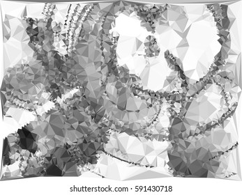 Abstract monochrome mosaic backdrop. Geometric low polygonal background. Design element for posters, business cards, presentations layouts, showcases. Vector clip art.