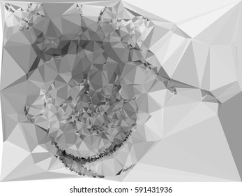 Abstract monochrome mosaic backdrop. Geometric low polygonal background. Design element for posters, business cards, presentations layouts, showcases. Vector clip art.