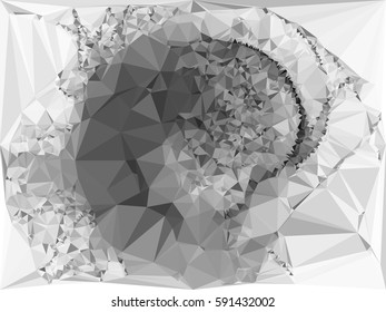 Abstract monochrome mosaic backdrop. Geometric low polygonal background. Design element for posters, business cards, presentations layouts, showcases. Vector clip art.