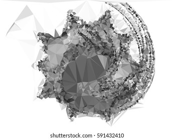Abstract monochrome mosaic backdrop. Geometric low polygonal background. Design element for posters, business cards, presentations layouts, showcases. Vector clip art.