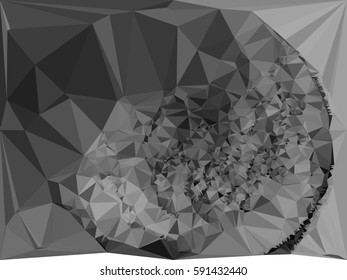 Abstract monochrome mosaic backdrop. Geometric low polygonal background. Design element for posters, business cards, presentations layouts, showcases. Vector clip art.