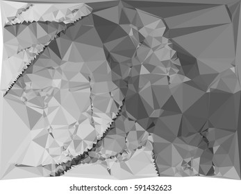 Abstract monochrome mosaic backdrop. Geometric low polygonal background. Design element for posters, business cards, presentations layouts, showcases. Vector clip art.