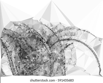 Abstract monochrome mosaic backdrop. Geometric low polygonal background. Design element for posters, business cards, presentations layouts, showcases. Vector clip art.