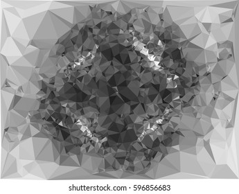 Abstract monochrome mosaic backdrop. Geometric low polygonal background. Design element for posters, business cards, presentations layouts, showcases. Vector clip art.