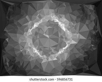 Abstract monochrome mosaic backdrop. Geometric low polygonal background. Design element for posters, business cards, presentations layouts, showcases. Vector clip art.