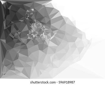 Abstract monochrome mosaic backdrop. Geometric low polygonal background. Design element for posters, business cards, presentations layouts, showcases. Vector clip art.