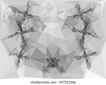 Abstract monochrome mosaic backdrop. Geometric low polygonal background. Design element for posters, business cards, presentations layouts, showcases. Vector clip art.